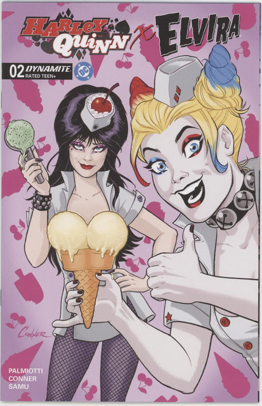 Harley Quinn X Elvira #2 Cover K 1 in 10 Amanda Conner Ice Cream Original Variant