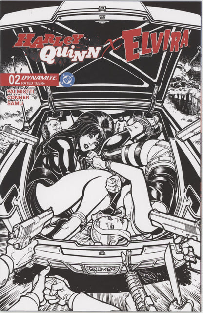 Harley Quinn X Elvira #2 Cover M 1 in 10 Chad Hardin Line Art Variant