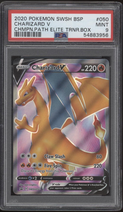 Charizard V Pokemon Champions Path Elite Trainer Box #050 PSA 9