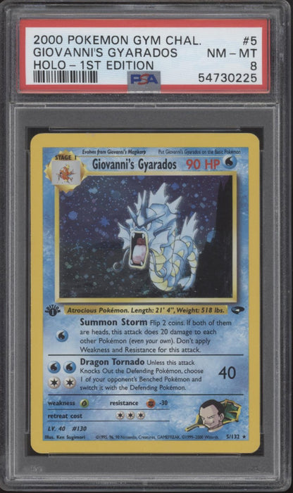 Giovanni's Gyarados Pokemon Gym Challenge Holo 1st Edition #5 PSA 8