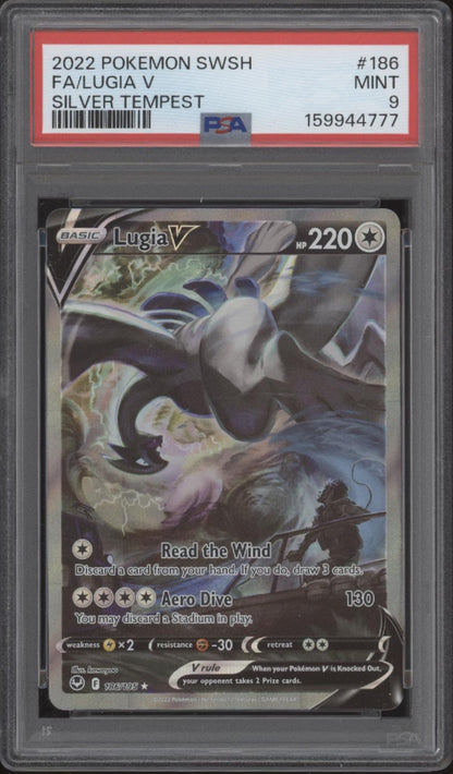 Lugia V Pokemon Silver Tempest Full Art #186 PSA 9