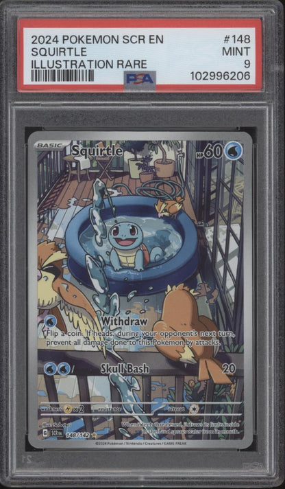 Squirtle Pokemon Stellar Crown Illustration Rare #148 PSA 9