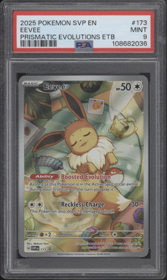 Eevee Pokemon Prismatic Evolutions Elite Trainer Box #173 PSA 9 #1