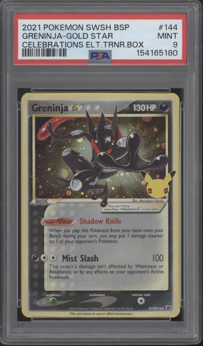 Greninja Pokemon Celebrations Elite Trainer Box Gold Star #144 PSA 9 #1