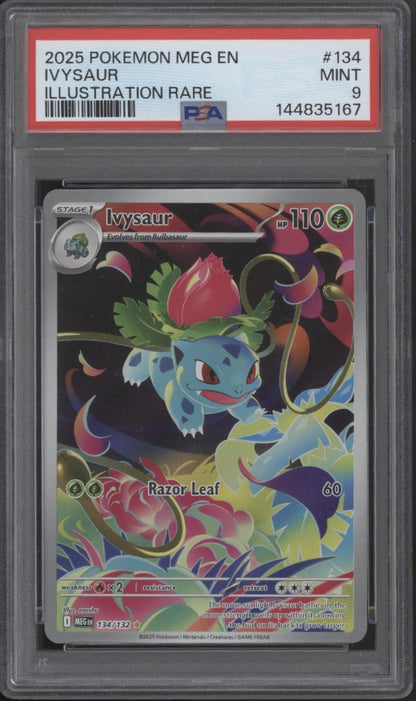Ivysaur Pokemon Mega Evolution Illustration Rare #134 PSA 9