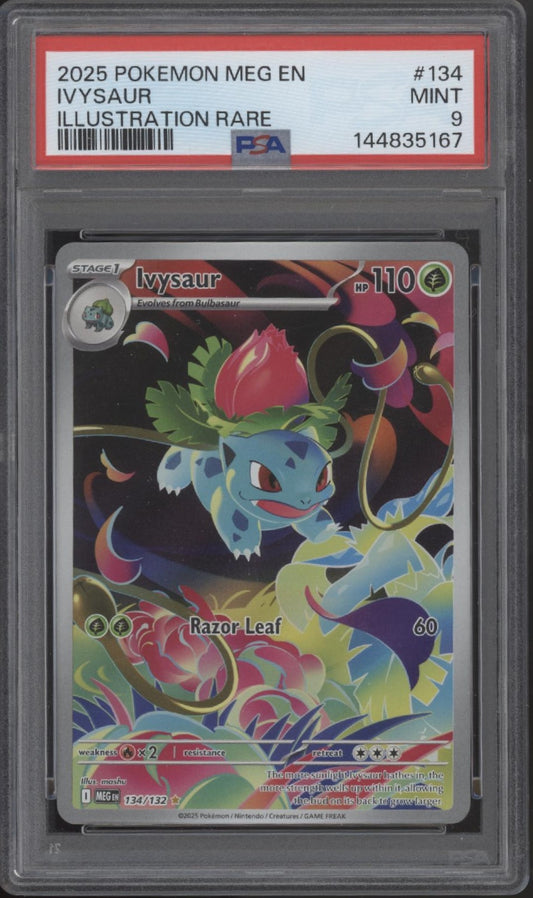 Ivysaur Pokemon Mega Evolution Illustration Rare #134 PSA 9