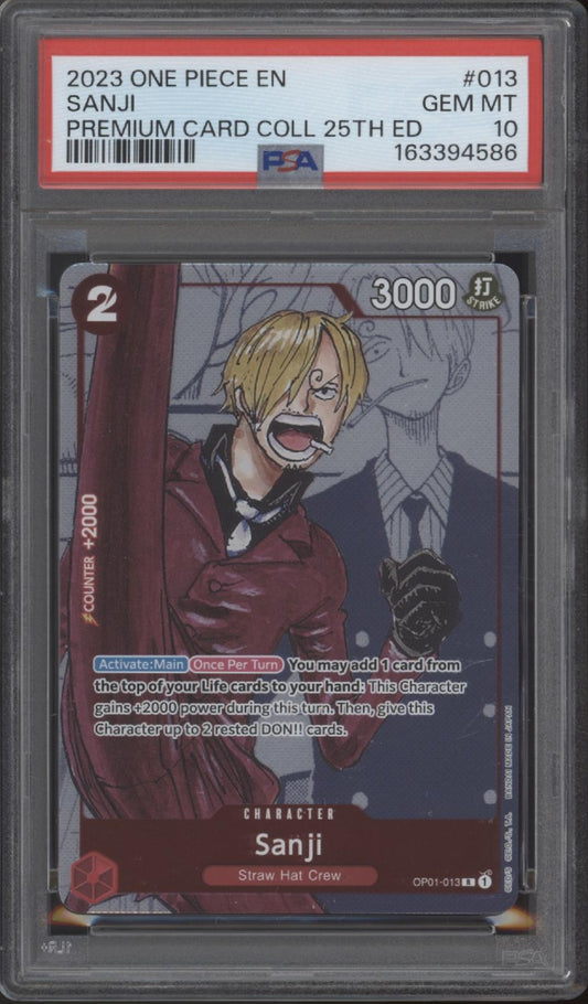 Sanji One Piece Card Game Premium Card Collection 25th Edition #013 PSA 10