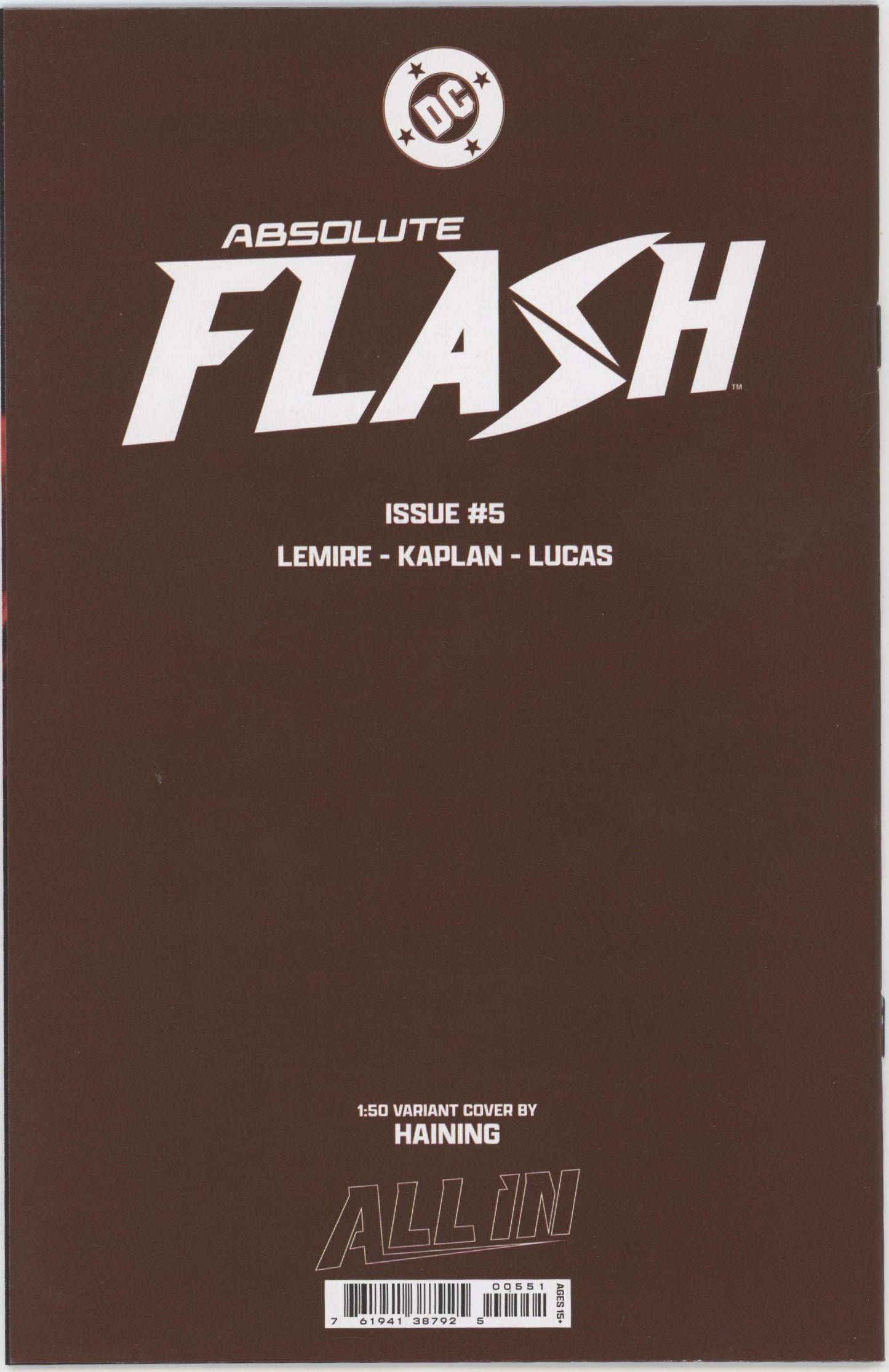 ABSOLUTE FLASH #5 CVR E INC 1:50 HAINING VIRGIN CARD STOCK VAR