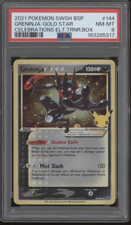 Greninja Gold Star Pokemon Celebrations Elite Trainer Box #144 PSA 8 #3
