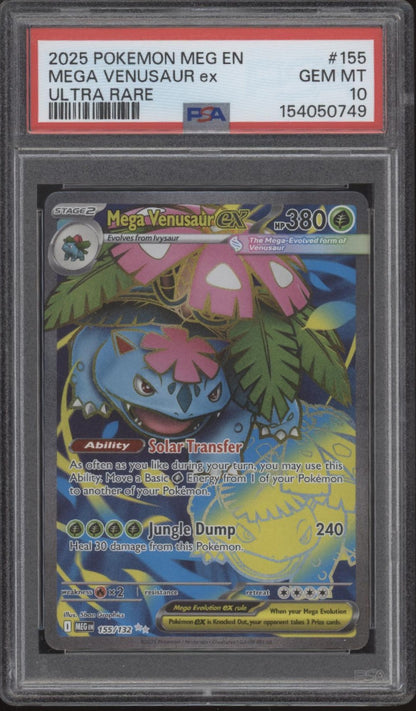 Mega Venusaur ex Pokemon Mega Evolutions Ultra Rare #155 PSA 10