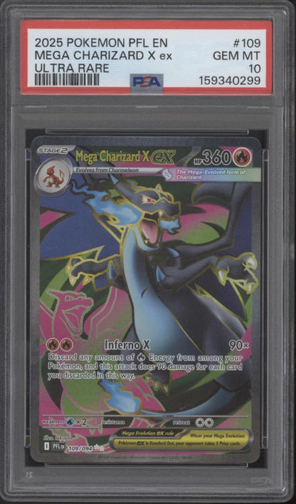 Mega Charizard X ex Pokemon Phantasmal Flames Ultra Rare #109 PSA 10 #3