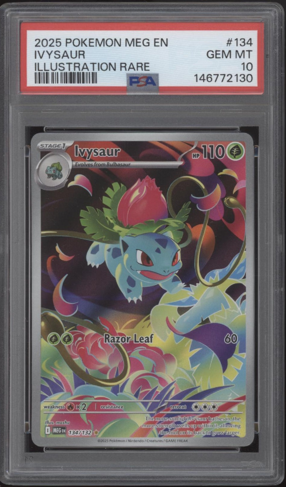 Bulbasaur Ivysaur Mega Venusaur ex Pokemon Mega Evolution Sequential Set PSA 10