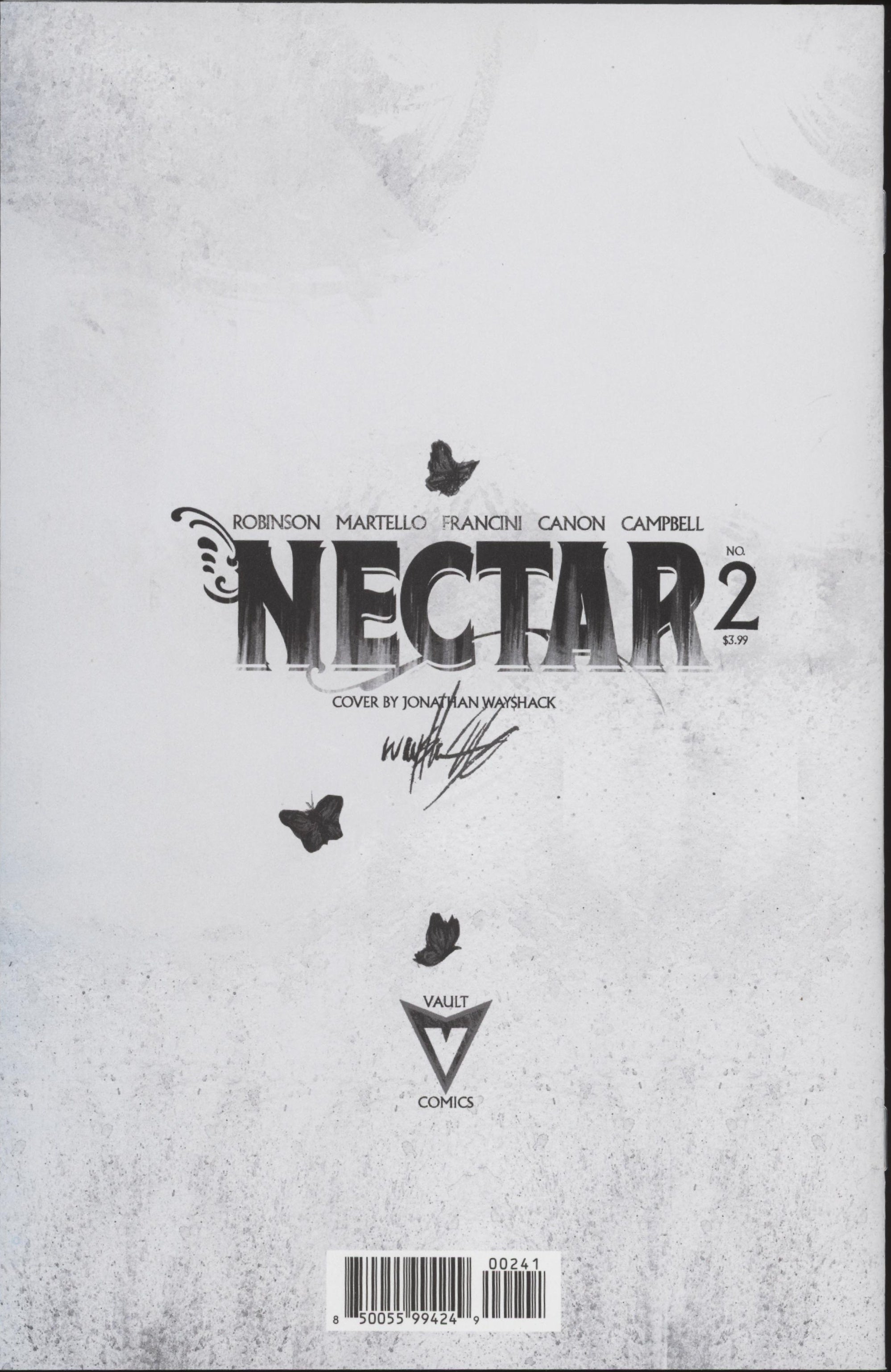 Nectar #2 Cover D Inc 1:30 Jonathan Wayshak Black & White Full Art Variant、VAULT COMICS、kayou