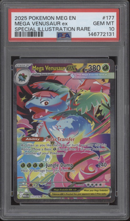 Bulbasaur Ivysaur Mega Venusaur ex Pokemon Mega Evolution Sequential Set PSA 10
