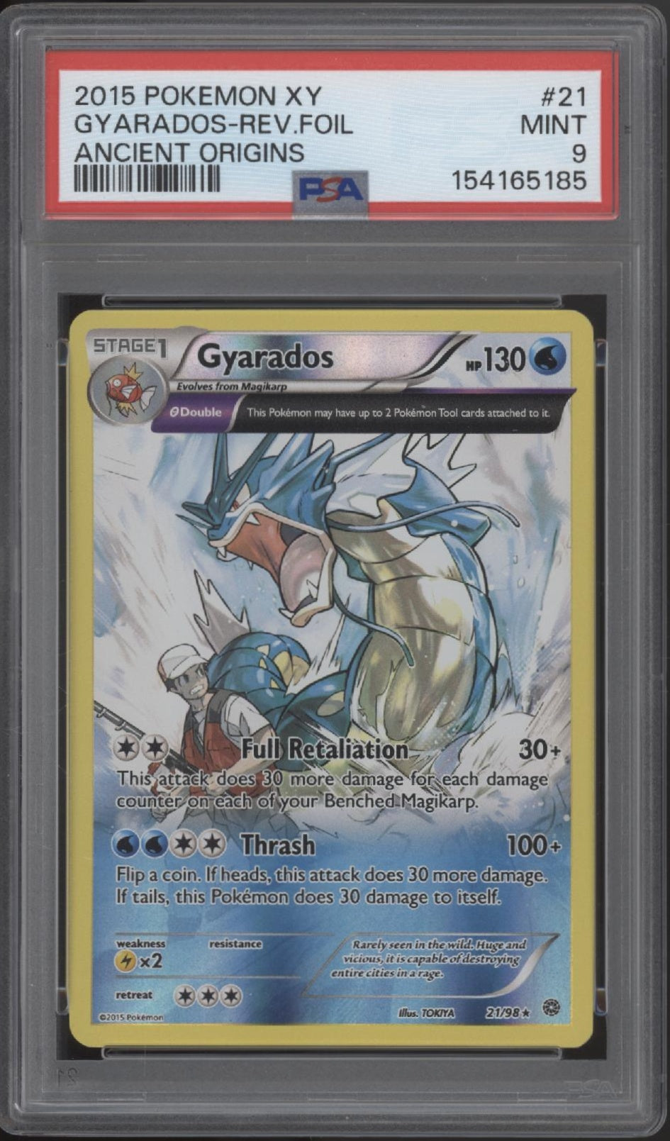 Gyarados Pokemon Ancient Origins Holo #21 PSA 9
