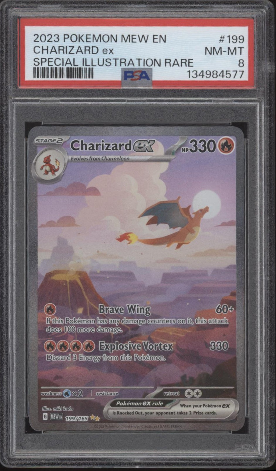 Charizard ex Pokemon 151 Special Illustration Rare #199 PSA 8