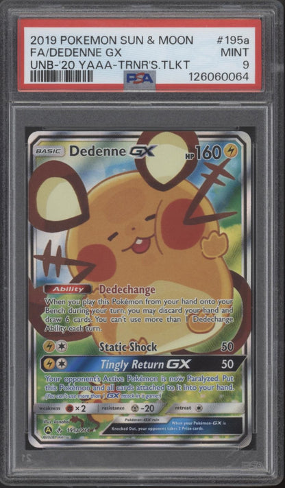 Dedenne GX Pokemon Unbroken Bonds 2020 Trainer's Toolkit Full Art #195a PSA 9