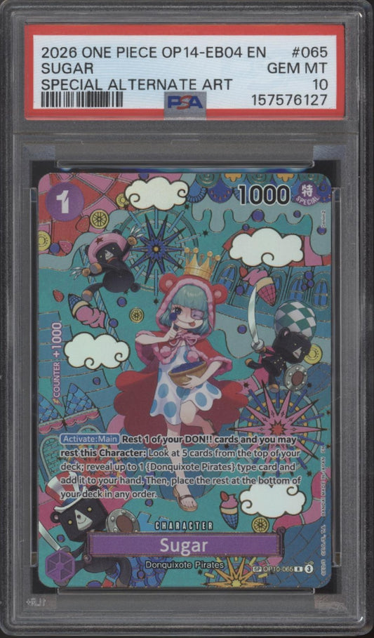 Sugar One Piece Card Game OP14-EB04 Special Alternate Art #065 PSA 10