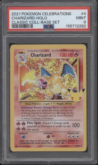 Charizard Pokemon Celebrations Classic Collection Base Set Holo #4 PSA 9