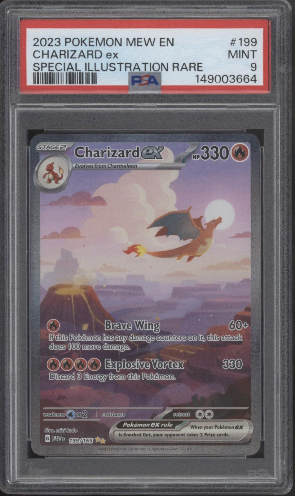 Charizard ex Pokemon 151 Special Illustration Rare #199 PSA 9