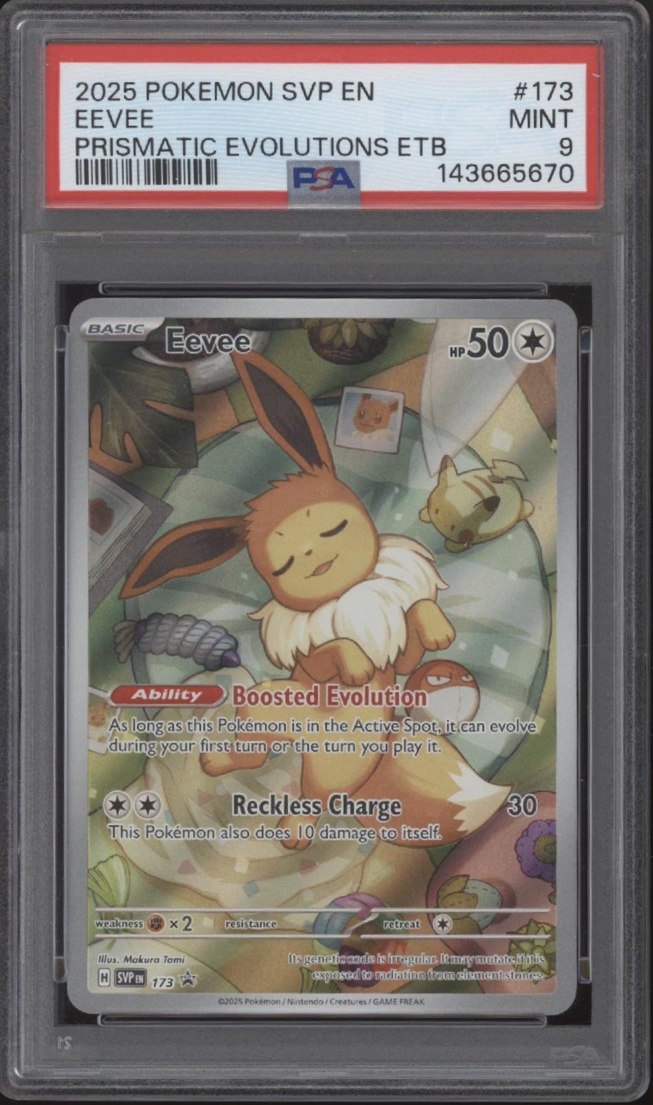 Eevee Pokemon Prismatic Evolutions Elite Trainer Box #173 PSA 9 #1