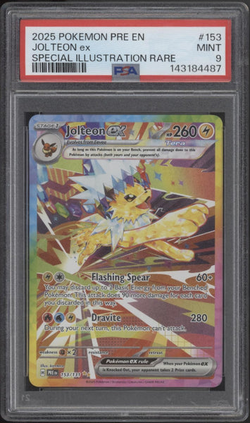 first edition jolteon pokemon card Pokemon Prismatic Evolutions Special Illustration Rare Jolteon ex #153