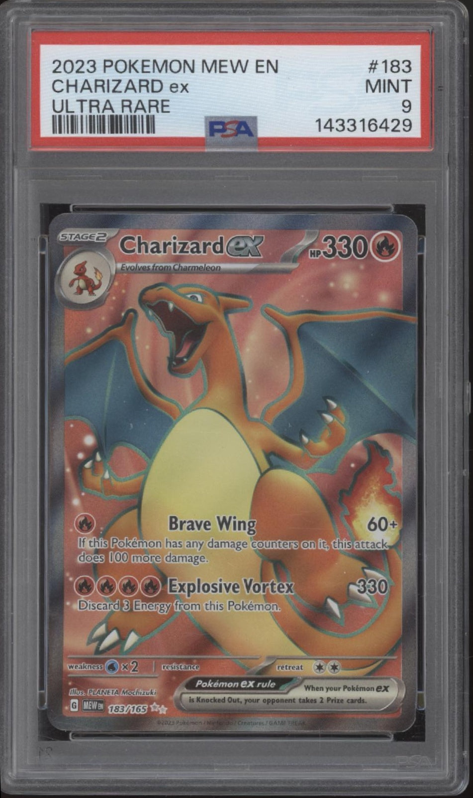 Charizard ex Pokemon 151 Ultra Rare #183 PSA 9