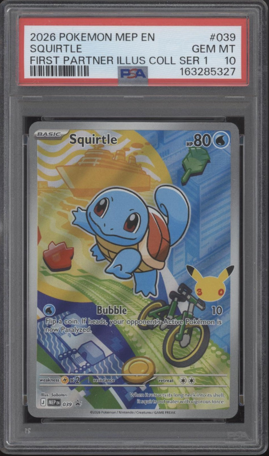 Kanto Starters Pokemon First Partner Series 1 Sequential Set PSA 10