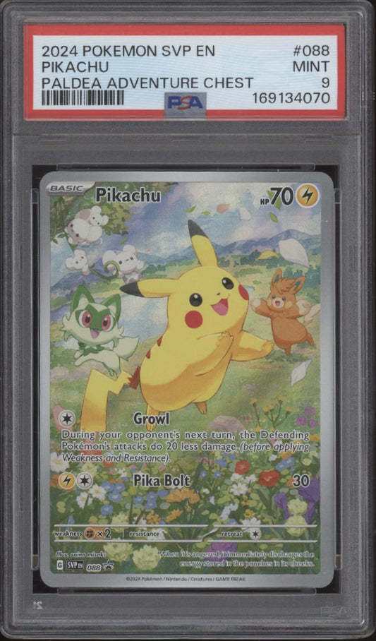 Pikachu Pokemon Paldea Adventure Chest #088 PSA 9