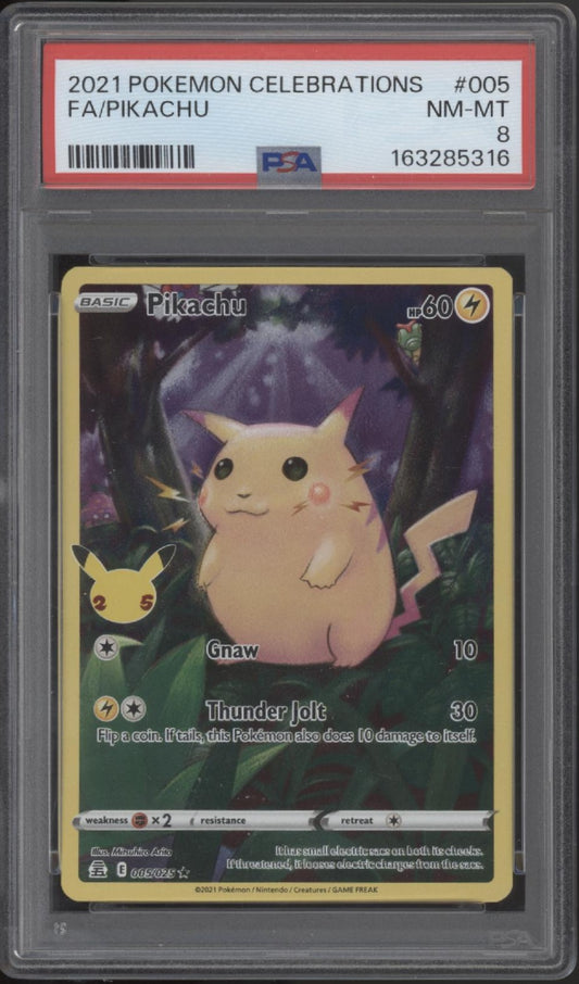 Pikachu Pokemon Celebrations Full Art #005 PSA 8