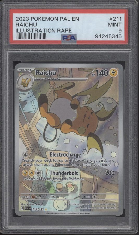 Raichu Pokemon Paldea Evolved Illustration Rare #211 PSA 9