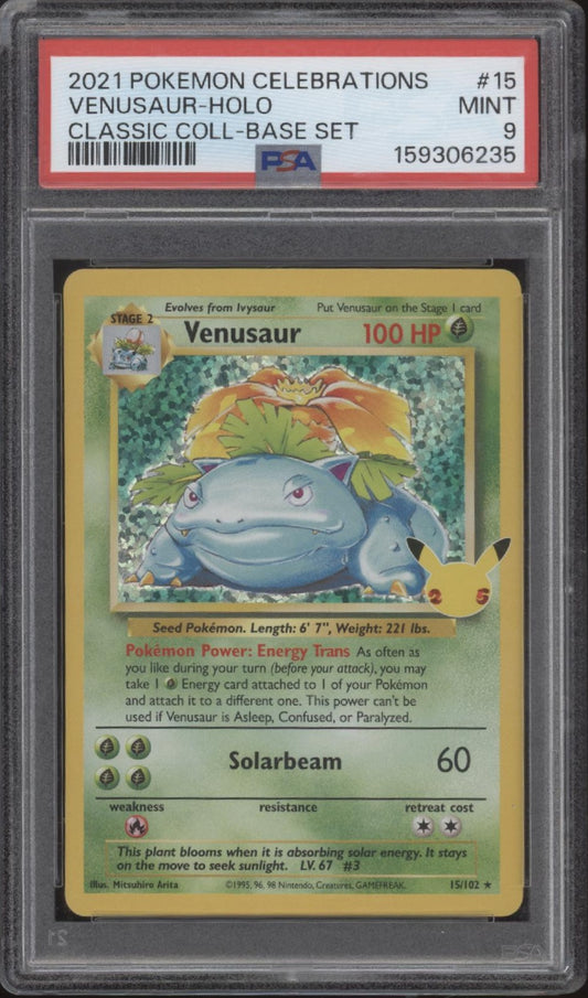 Venusaur Pokemon Celebrations Classic Collection Base Set Holo #15 PSA 9 #1
