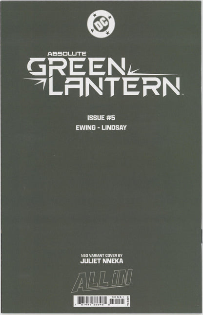 Absolute Green Lantern #5 Cover E 1 in 50 Juliet Nneka Virgin Card Stock Variant