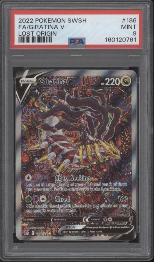Giratina V Pokemon Lost Origin Full Art #186 PSA 9