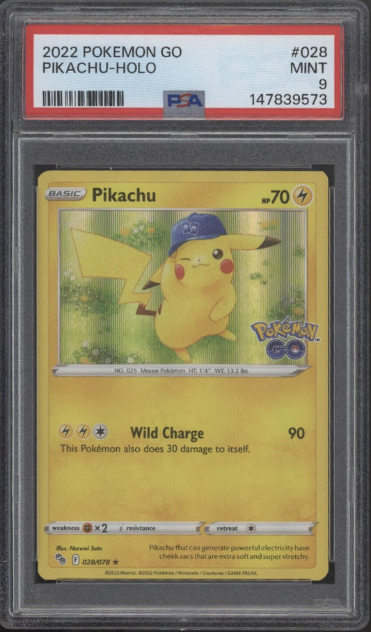 Pikachu Pokemon GO Holo #028 PSA 9