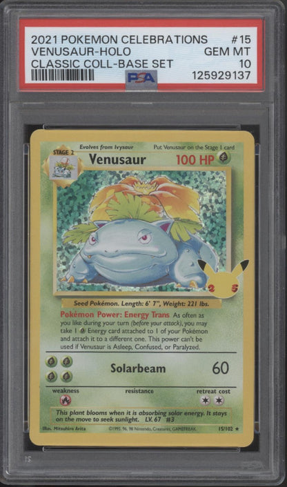 Venusaur Pokemon Celebrations Classic Collection Base Set Holo #15 PSA 10 #1
