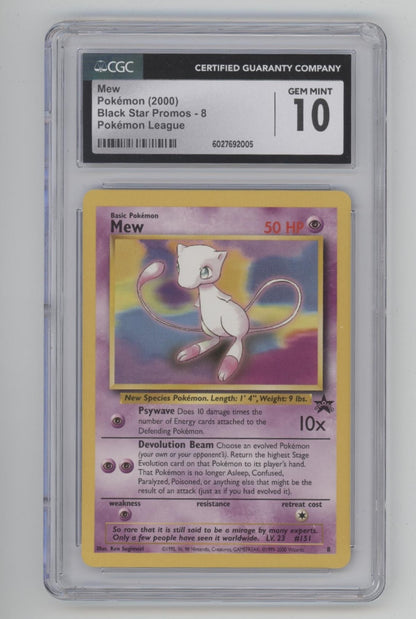 Mew Pokemon League Black Star Promo #8 CGC 10