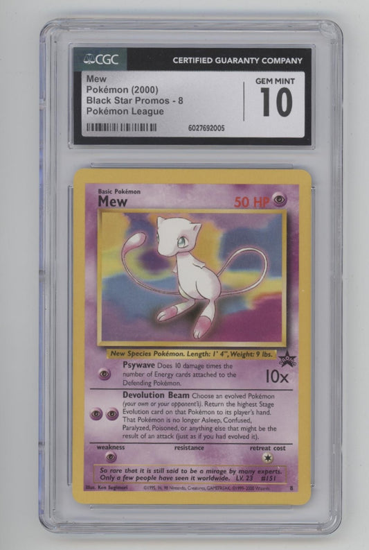 Mew Pokemon League Black Star Promo #8 CGC 10