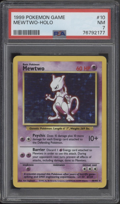 Mewtwo Pokemon Base Set Holo #10 PSA 7
