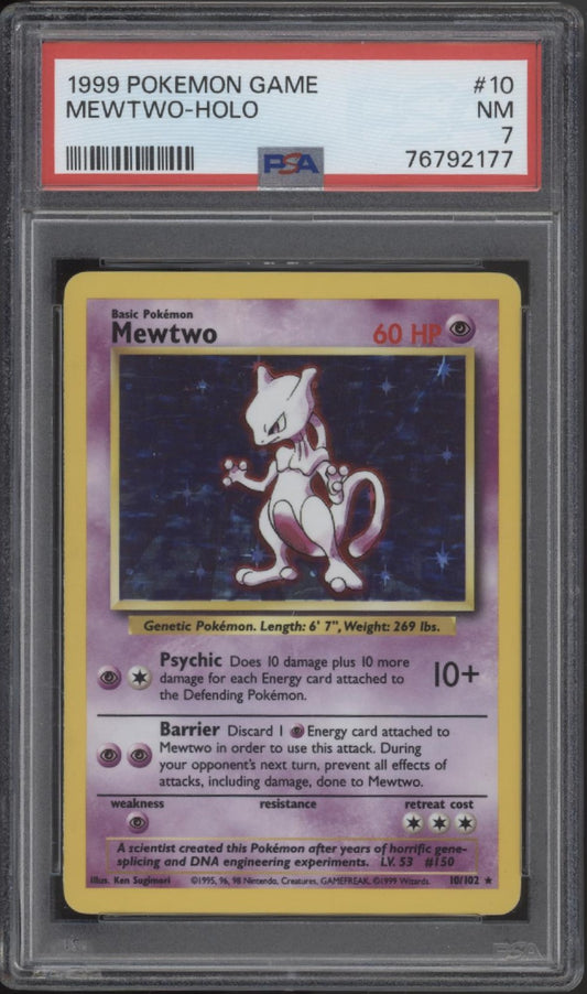 Mewtwo Pokemon Base Set Holo #10 PSA 7