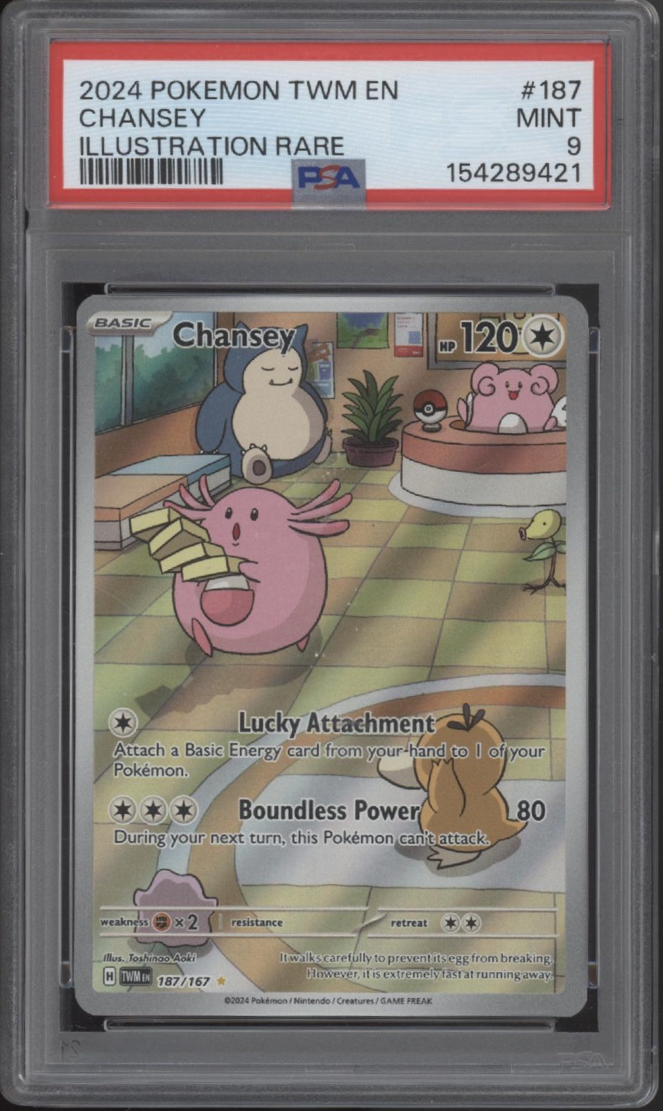 Chansey Pokemon Twilight Masquerade Illustration Rare #187 PSA 9 #2