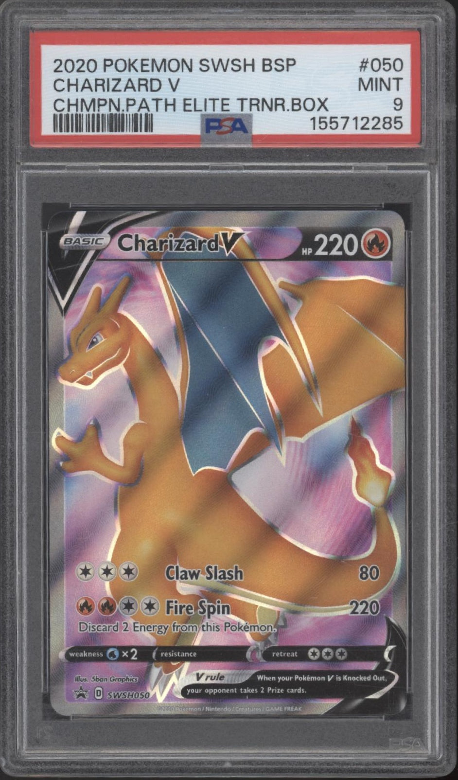 Charizard V Pokemon Champions Path Elite Trainer Box #050 PSA 9