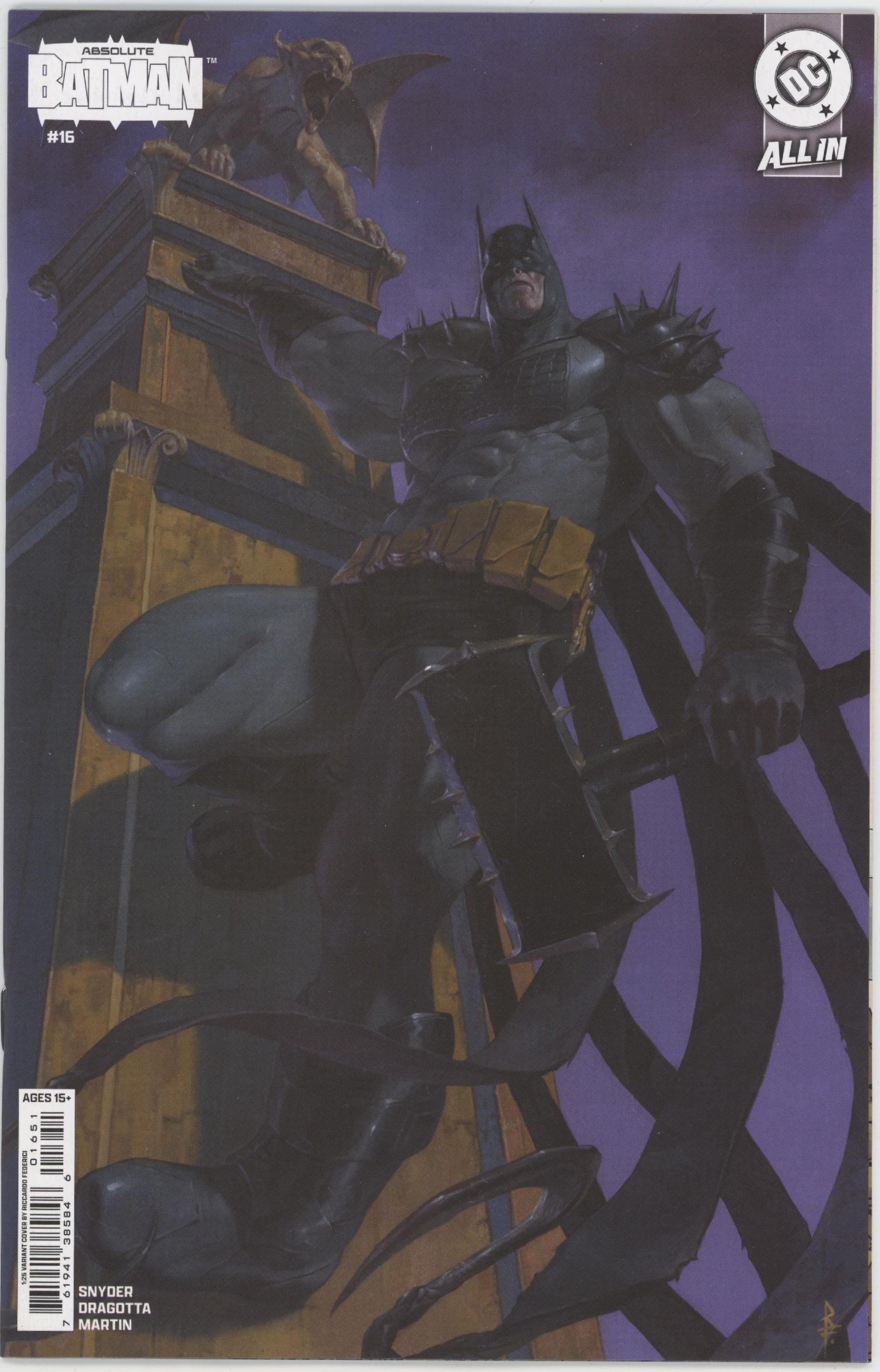 Absolute Batman #16 Cover E 1 in 25 Riccardo Federici Card Stock Variant、DC Comics、kayou