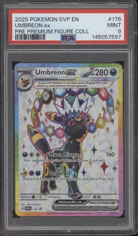 Umbreon ex Pokemon Prismatic Evolutions Premium Figure Collection #176 PSA 9