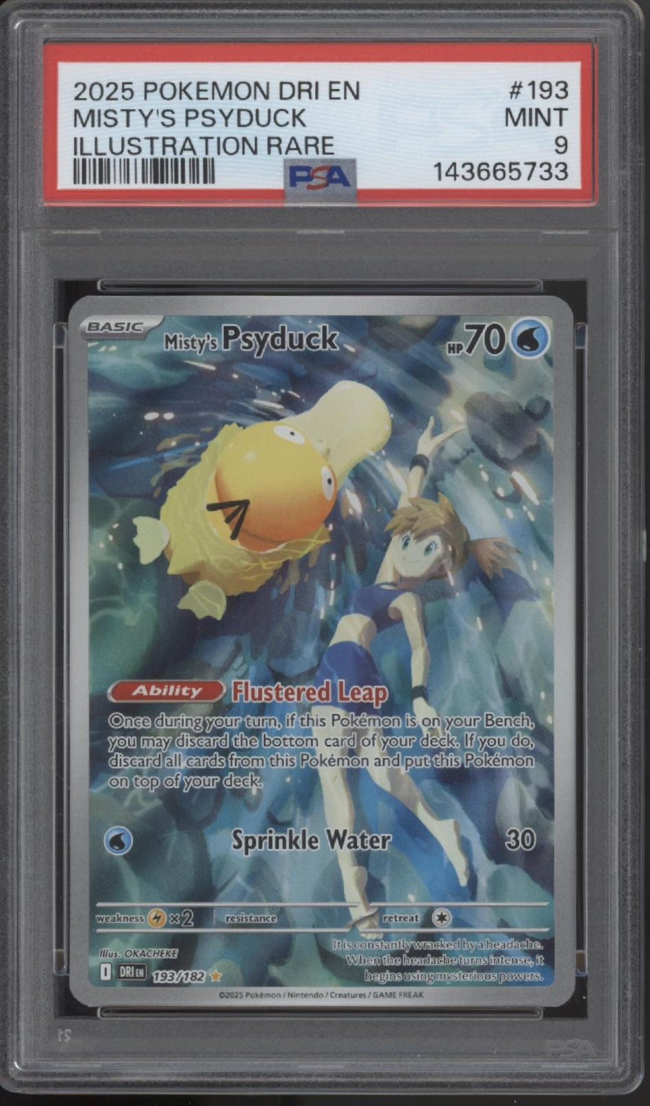 Misty's Psyduck Pokemon Destined Rivals Illustration Rare #193 PSA 9