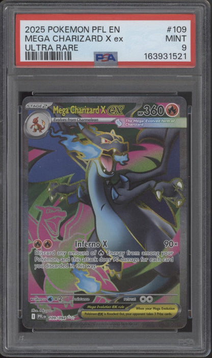 Mega Charizard X ex Pokemon Phantasmal Flames Ultra Rare #109 PSA 9 #4