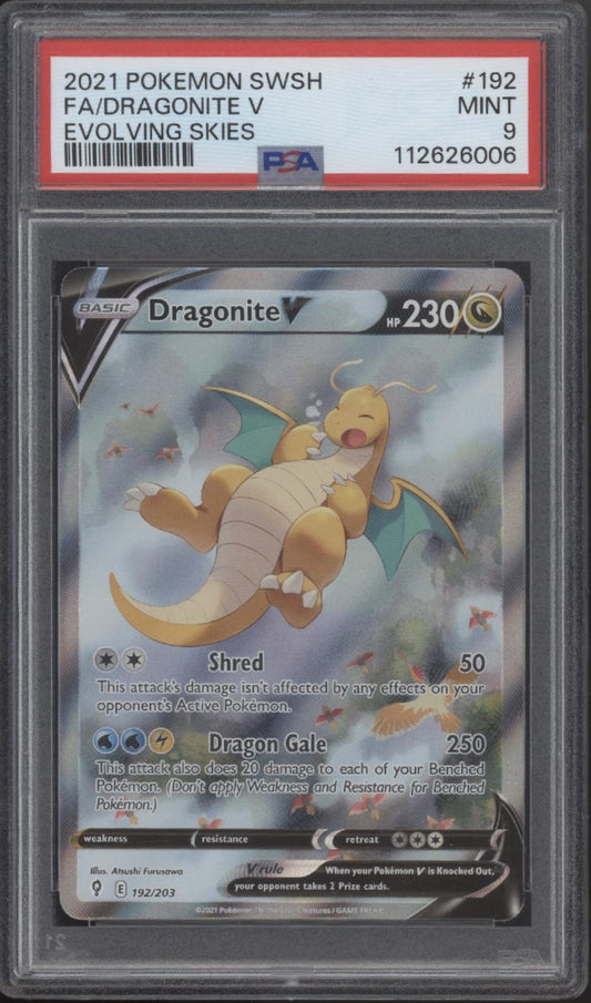 Dragonite V Pokemon Evolving Skies Full Art #192 PSA 9 #1