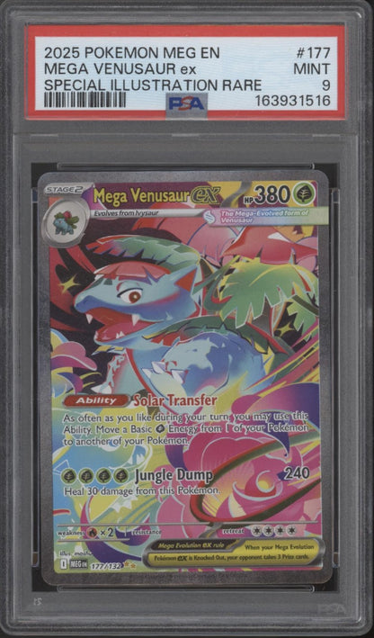 Mega Venusaur ex Pokemon Mega Evolution Special Illustration Rare #177 PSA 9