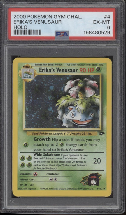 Erika's Venusaur Pokemon Gym Challenge Holo #4 PSA 6