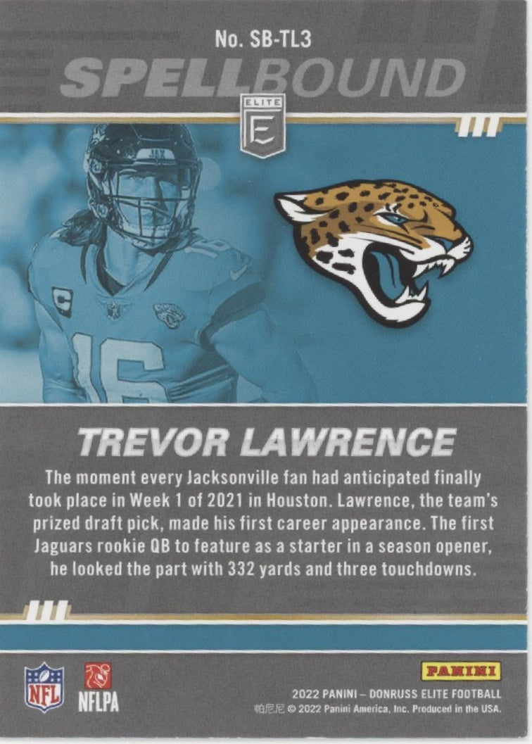 Trevor Lawrence 2022 Panini Donruss Elite Spellbound "LAWRENCE" Lot